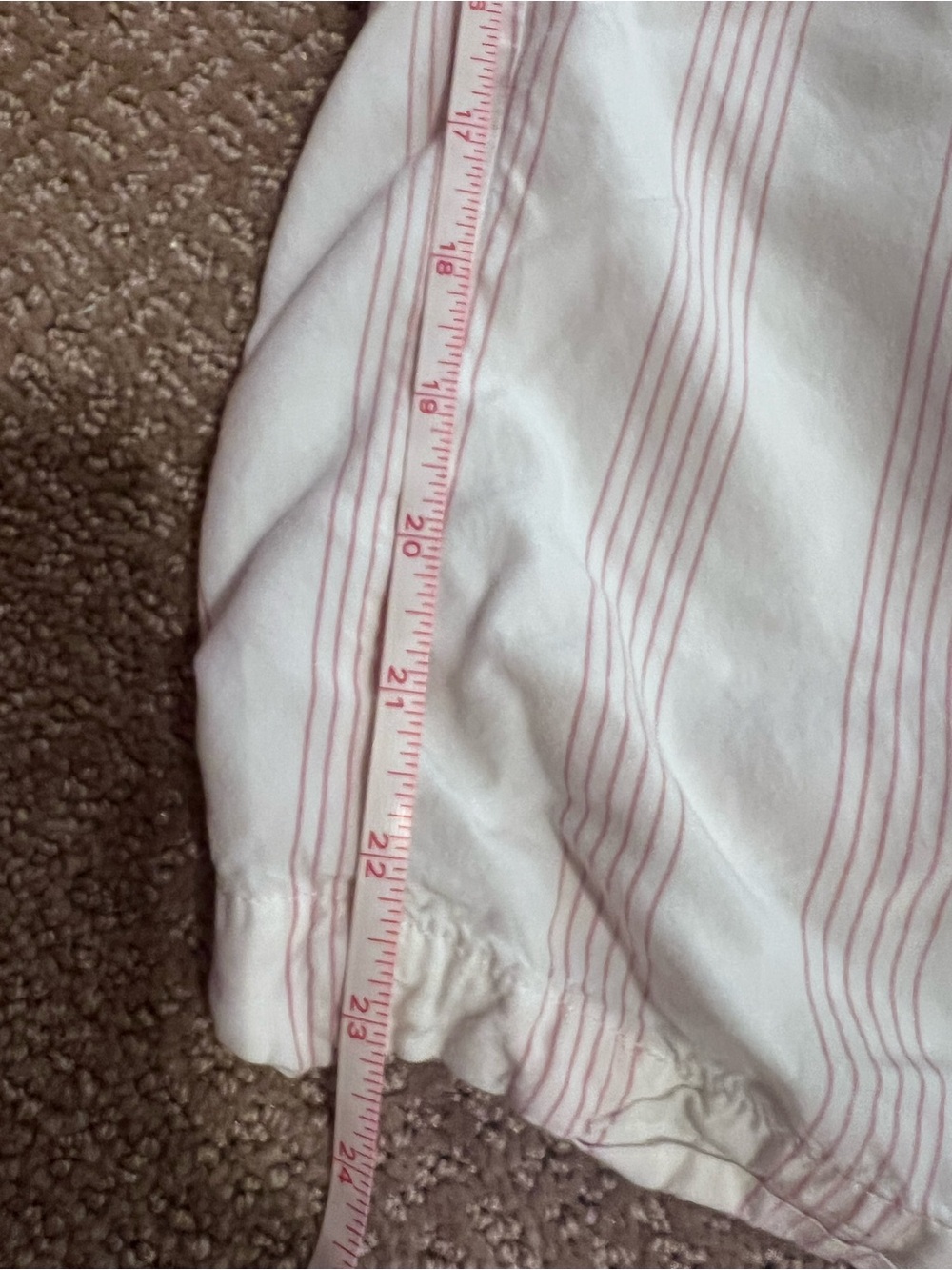 Banana Republic Pink and off white Striped cropped pj pants large - Picture 6 of 7